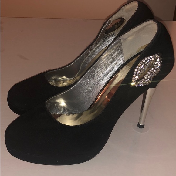 Velvet fabric heels shoes - Picture 3 of 12